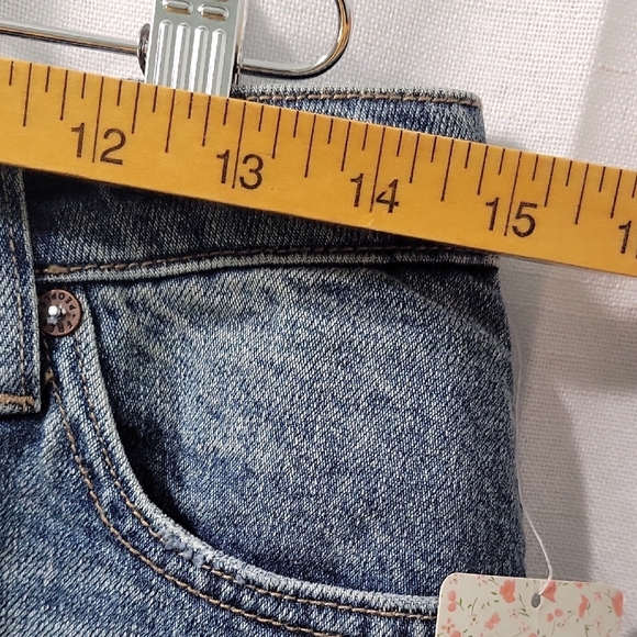 FREE PEOPLE We The Free Zipper Front Denim Mini  Skirt - Blue Size29 New - Picture 6 of 9